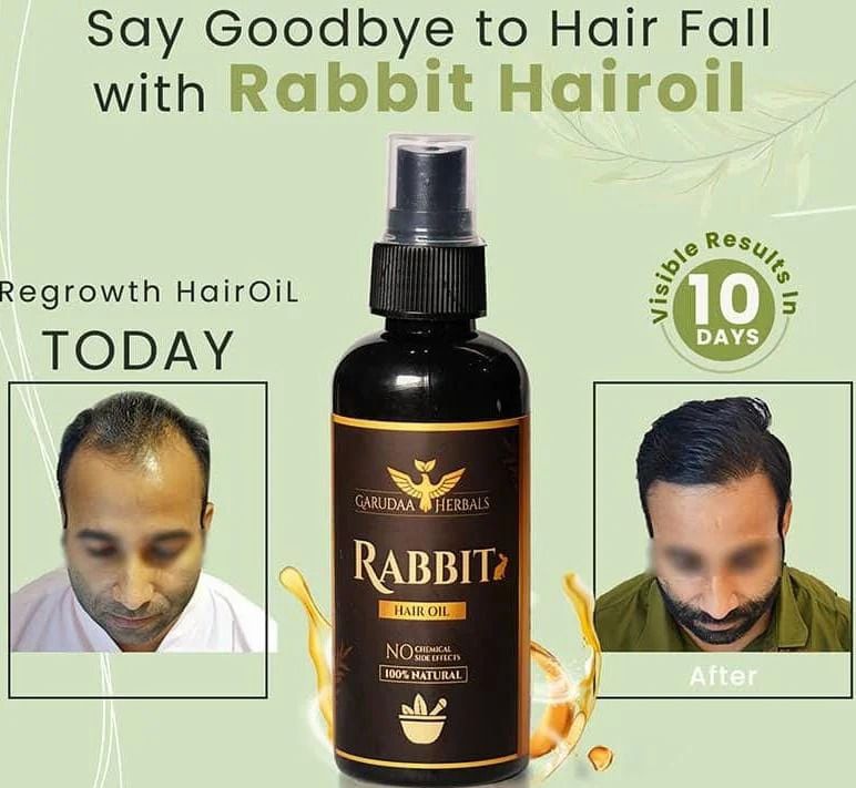 Rabbit Herbal Hair Oil - 100% Effective!
