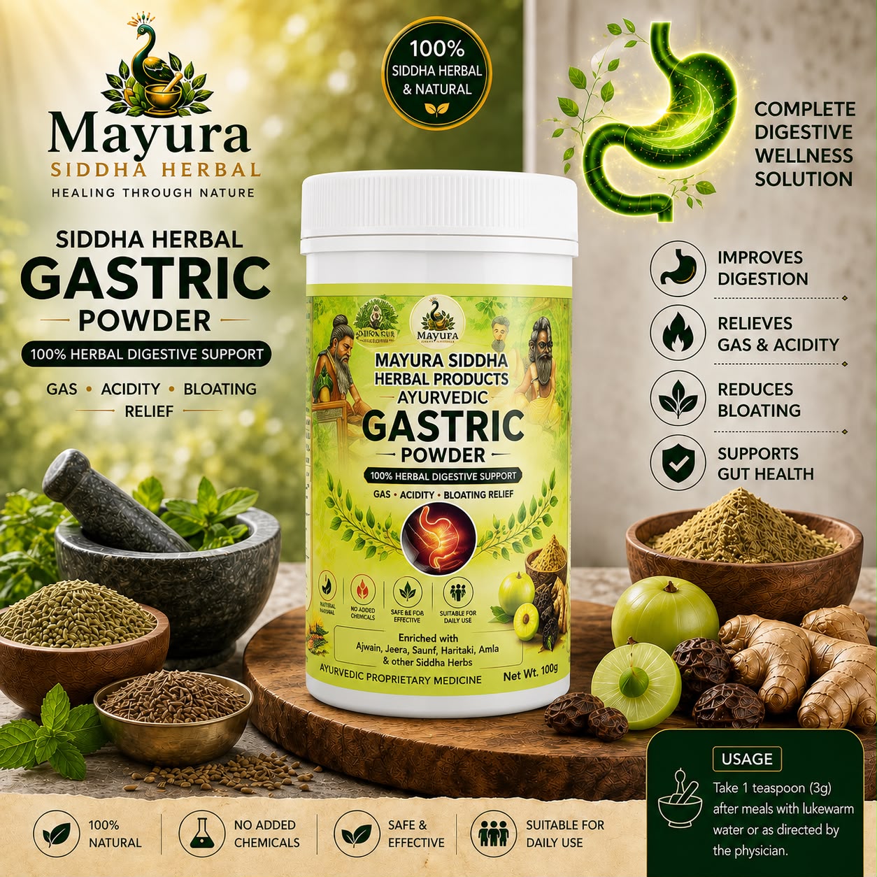MAYURA SIDDHA GASTRIC POWDER 3 DAYS CHALLENGE
