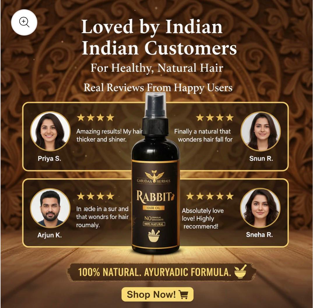 Rabbit Herbal Hair Oil - 100% Effective!